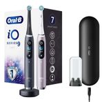 Oral-B iO9 Şarjlı/Elektrikli Diş Fırçası, 2'li Set, Rose Quartz & Siyah, 2 Fırça Başlığı, Hızlı Manyetik Şarj Cihazı, Uzun Ömürlü Pil, Şarj Eden Seyahat Kabı
