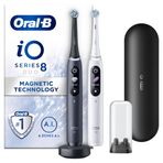 Oral-B-Oral-B iO8 - elektrikli diş fırçaları Şarj edilebilir, Beyaz ve Siyah Kolları, Devrimci Manyetik Teknolojisi, Renkli Ekran, 1 Premium Seyahat Çantası, Hediye, 2020 Baskı Erkek / Kadın 2 Diş Fırçası Başkanları,