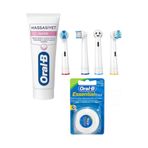 Oral-B Oral - B Şarjlı Diş Fırçası Uyumlu Muadil 4 Adet Yedek Başlık & Diş Macunu ve Diş İpi