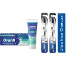 Oral-B Pro 3D White Hafif Nane Diş Macunu 75 Ml + Oral-B Pro Health Kömürlü Diş Fırçası 1 + 2 Adet