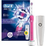 Oral-B Pro 750 Şarj Edilebilir Diş Fırçası 3D White Pembe + Seyahat Kabı Hediyeli - Pro 750 Cross Action Pembe (Seyahat Kabı Hediyeli!)