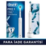 Oral-B Pro 750 Şarj Edilebilir Diş Fırçası Beyaz + Seyahat Kabı Hediyeli