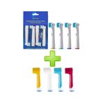 Oral-B Şarjlı Diş Fırçası Uyumlu 4 Adet Yedek Başlık 4 Adet Kapak