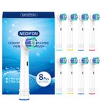 Oral-B uyumlu diş fırçası başlıkları, NEDIFON hassas temizleme, çoğu Braun Oral-B elektrikli diş fırçası için yedek fırça başlığı, yedek paket 7000/Pro 1000/9600/500/3000/8000 (8)