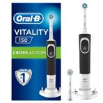Oral-B Vitality D150 Cross Action Şarj Edilebilir Diş Fırçası Siyah + 1 Yedek Başlık