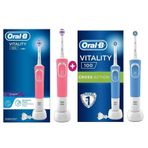 Oral-B Vitality Siyah D100 Cross Action Elektrikli Diş Fırçası +D100 3D White Pembe Diş Fırçası