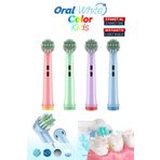 Oral White Color Kids Çocuk Diş Fırçası Yedek başlığı Hassas Ve Yumuşak Oral-b Uyumlu 4 Adet