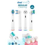 Oral White Regular Cleaning Şarjlı Braun Uyumlu 4 Adet Yedek başlık