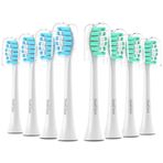 OralClass Sonicare Elektrikli Diş Fırçası ile Uyumlu Yedek Diş Fırçası Başlıkları, Yumuşak Sonik Fırça Başlıkları Philips C1 C2 C3 Bakım Sakızı G2 G3 W3 A3 4100 5100 HX6250 için Uygundur, 8'li Paket