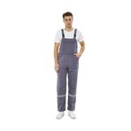Orange Safety Gri Bahçıvan İş Tulumu Reflektörlü%100 Pamuk (XL)