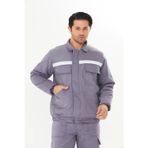 Orange Safety Mont 7/7 Gabardin %100 Pamuk Reflektörlü Kapitoneli Kışlık Gri