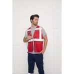 Orange Safety Mühendis Tipi Fileli İkaz Yeleği - Kırmızı