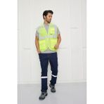 Orange Safety Mühendis Tipi Fileli İkaz Yeleği - Sarı - 2XL