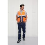 Orange Safety Mühendis Tipi İkaz Yeleği Turuncu-lacivert