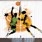 Orange Venue Basketbolcu Desenli 145x270 cm Kumaş Fon Perde