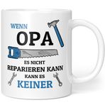 Orange9 Opa Hediyelik | Wenn Opa Es Nicht reparieren Kann yazılı kupa | Dede doğum günü için hediye (330 ml (11oz))