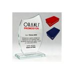 ORANLI PROMOSYON Kişiye Özel Baskılı Kristal Cam Plaket Kadife Kutulu No:13