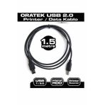 Oratek 1.5 Metre Yazıcı Kablosu - USB A To B Printer Cable | Tüm Markalara Uyumludur