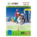 Oratek Canon E204 Yazıcı İçin Pg-46 Cl-56 Fotoğraf Kağıdı A4 Premium Parlak 300 Gr. 50 Adet, Beyaz