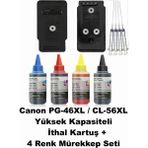 Oratek Canon E404-PG-46XL/CL-56XL Siyah-Renkli Yüksek Kapasite Tıpalı Muadil Dolabilen Mürekkepli Kartuş Seti - Beyaz