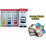 Oratek Canon Gı-41 G2470 4 Renk Muadil Mürekkep Seti + Canon Uyumlu 50 Adet Fotoğraf Kağıdı Hediye - Renkli - Siyah