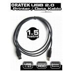 Oratek Canon ile Uyumlu GI-490 G2411 1.5 Metre Yazıcı Kablosu - USB A To B Printer Cable | Tüm Markalara Uyumludur. 1.5mt