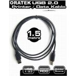 Oratek Epson 103 L3251 1.5 Metre Yazıcı Kablosu - USB A To B Printer Cable | Tüm Markalara Uyumludur. 1.5mt - 1,5 m - Siyah