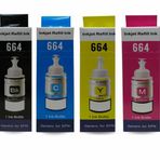 Oratek Epson ile uyumlu T664 L360 Uyumlu 4 Renk Kaliteli Mürekkep Seti 4 x 70 ml