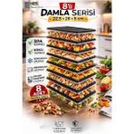 Oratek Erzak-Sebze Saklama Kabı Seti 2.4lt / Buzdolabı Difriz Derindonduru Kabı Düzenleyici 8 Adet - Beyaz - Gri