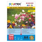 Oratek Papers Canon Yazıcılar İçin Premium (Çift Taraflı) Parlak A4 Fotoğraf Kağıdı 120 Gr100 Ypr, Beyaz