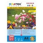Oratek Papers Trump Adler Yazıcılar İçin Premium (Çift Taraflı) Parlak A4 Fotoğraf Kağıdı 120 Gr100 Ypr, Beyaz