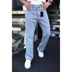 Oray Store Buz Mavi Baggy Pantolon Erkek Relaxed Fit Denim 5 Cep ile Günlük Kullanım İçin Trend Tasarım - Buz - Mavi - 34