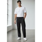 oraystore Erkek %100 Pamuk Keten Pantolon Rahat Kalıp Yazlık Nefes Alan Hafif Kumaş Günlük Şık Pantolon Siyah