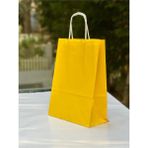 Orbak Kağıtçılık 1.kalite 18X8X24 cm 1’ Li Sarı Renkli Kraft Kağıt Çanta, Hediye Poşeti, Hediye Paketi, Kraft Çanta - 1 Adet