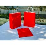 Orbak Kağıtçılık 1.kalite 18X8X24CM 3’lü Kırmızı Renkli Kraft Kağıt Çanta Hediye Poşeti Hediye Paketi Kraft Çanta - 3 Adet