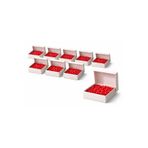Orbak Kağıtçılık Beyaz Karton Takı Kutusu 9,5x9,5x2 cm – Kapaklı Model | 5 Adet + Nar Çİçeği Kırpıklı