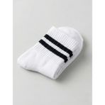 Orbit 3'lü Set Old School Çizgili Kolej Çorap - Unisex Pamuklu Beyaz Tenis Spor Soket - Standart