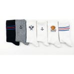 Orbit 6'lı Premium Spor Kolej Çorap Seti - Tenis, Basketbol ve Marine Nakışlı Pamuklu Unisex Paket - Standart - Karışık