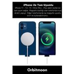 Orbitmoon iPhone 11 12 13 14 15 16 Uyumlu Tam Uyumlu Magsafe KablosuzHızlı ŞarjAleti Wireless ChargerAdaptörü