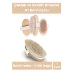 Orbitmoon Özel Seri %100 Doğal Cilt Bakım Selülit Çatlak Giderici At Kılı Banyo Fırçası Kuru Masaj Aleti