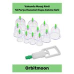 Orbitmoon Özel Üretim Canlandırıcı Selülit Çatlak Giderici Vakumlu Masaj Aleti 12'li Kupa Çekme Hacamat Seti