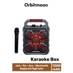 Orbitmoon Profesyonel Yüksek Ses Aux Usb Hafıza Kart Girişli Kablosuz Hoparlör Mikrofon Siyah Karaoke Box