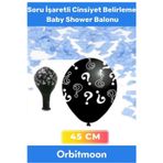 Orbitmoon Ürün Cinsiyet Belirleme Partisi Siyah Büyük Soru İşareti 45cm Erkek Bebek Baby Shower Balonu