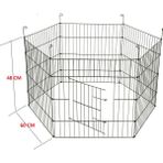 Orbo Orbo- Köpek Oyun Eğitim Alanı Çiti - 6 Parça Panel Çit - 60 cm *48 cm (Siyah Renk)