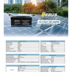 Orbus 12,8V Volt 200 Ahamper Lityum Akü Ebatlar: 522X240X218MM - Açık Siyah