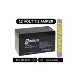 ORBUS 12v 7.2 Ah Kuru Tip Akü - 12 Volt 7,2 Amper Akü - Bakımsız Akü