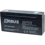 Orbus 6 Volt 3.2 Amper 125*33*60MM-0,6KG. Yatay Akü - Siyah