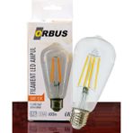 Orbus ORB-STM6W ST64 6W E27 Beyaz Cam Sarı Işık Dekoratif 540 Lm Led Ampul Ra80 220-240V-50Hz - 1 - 10 W