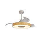 Orbus (ORB-VL5) Uzaktan kumandalı ledli tavan vantilatörü 30w dc motor 60w led sarı 3000k-6500k beyaz SEFFAF GİZLİ PERVANE, METAL KASA, AHŞAP GÖRÜNÜMLÜ PLASTİK KAPAK