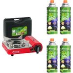 Orcamp Mini Çantalı Kamp Ocağı Kırmızı 4 Kartuşlu Set - standart - Renkli